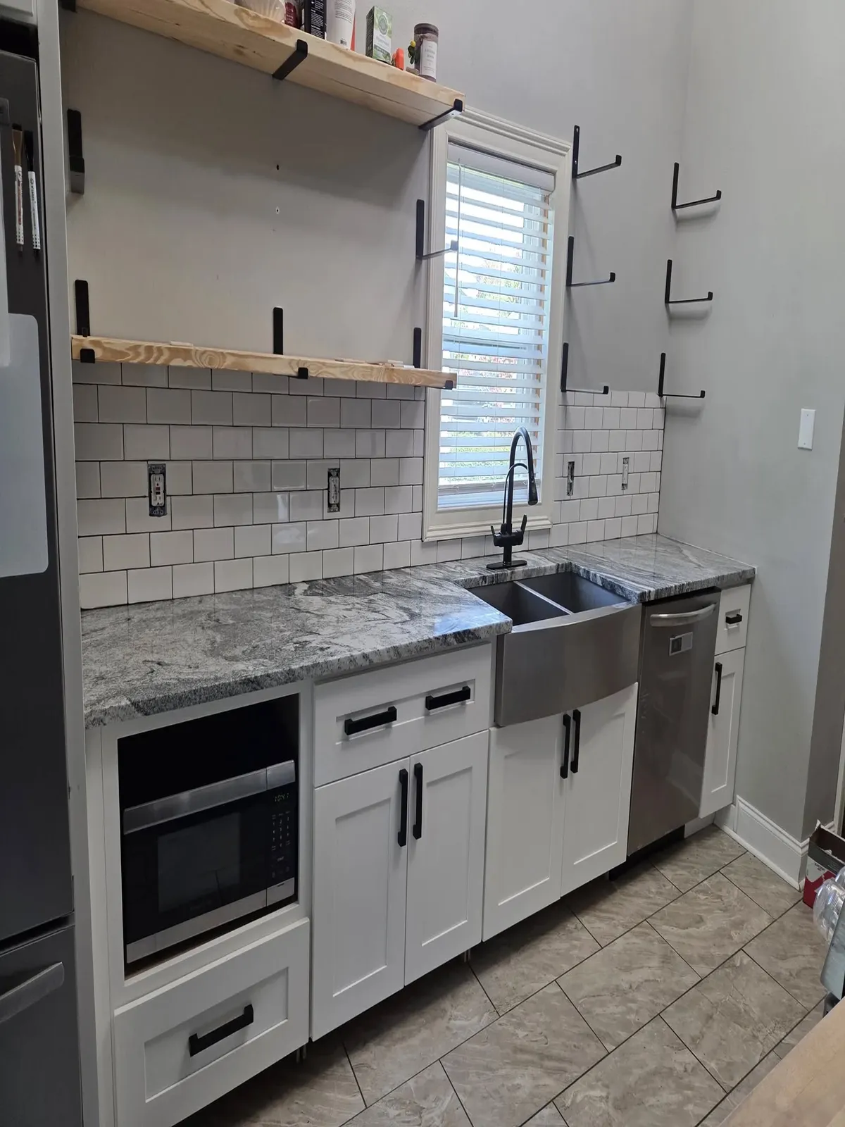 Gray marble kitchen remodel