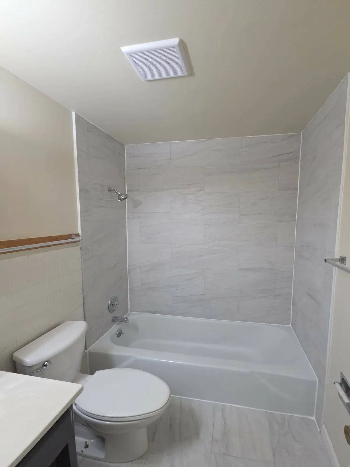 White bathroom after remodel